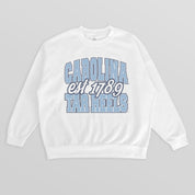 NORTH CAROLINA TAR HEELS FADED FORMATION PREMIUM FLEECE DROP SHOULDER CREWNECK PULLOVER