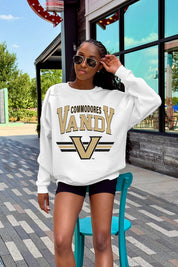 VANDERBILT COMMODORES SWIFT STRIKE PREMIUM FLEECE DROP SHOULDER CREWNECK PULLOVER