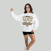 VANDERBILT COMMODORES SWIFT STRIKE PREMIUM FLEECE DROP SHOULDER CREWNECK PULLOVER