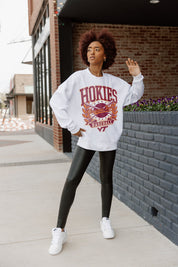 Virginia Tech Hokies Bases Loaded Premium Fleece Drop Shoulder Crewneck - Urban Street Style | Gameday Couture - SOHO