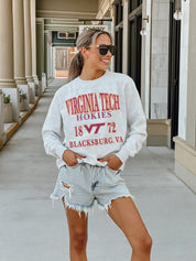 Ash Grey VIRGINIA TECH HOKIES Allegiance Fleece Drop-Shoulder Pullover - Urban Look | Gameday Couture - SOHO