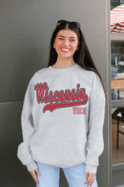 WISCONSIN BADGERS CLASSIC WIN PREMIUM FLEECE CREWNECK PULLOVER