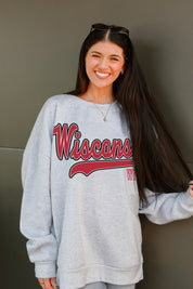 WISCONSIN BADGERS CLASSIC WIN PREMIUM FLEECE CREWNECK PULLOVER