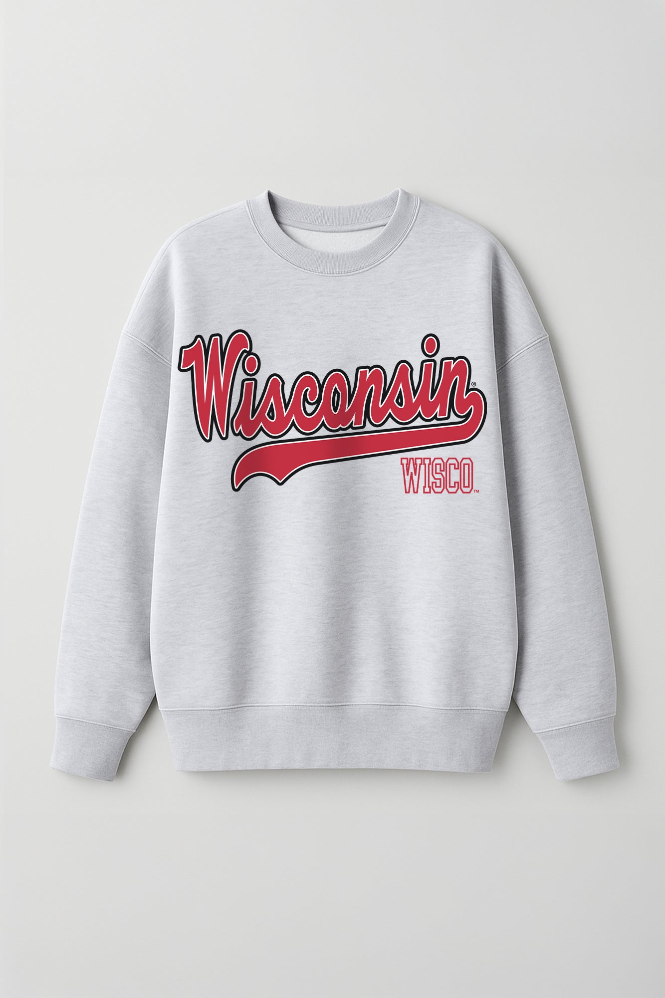 WISCONSIN BADGERS CLASSIC WIN PREMIUM FLEECE CREWNECK PULLOVER