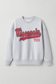 WISCONSIN BADGERS CLASSIC WIN PREMIUM FLEECE CREWNECK PULLOVER