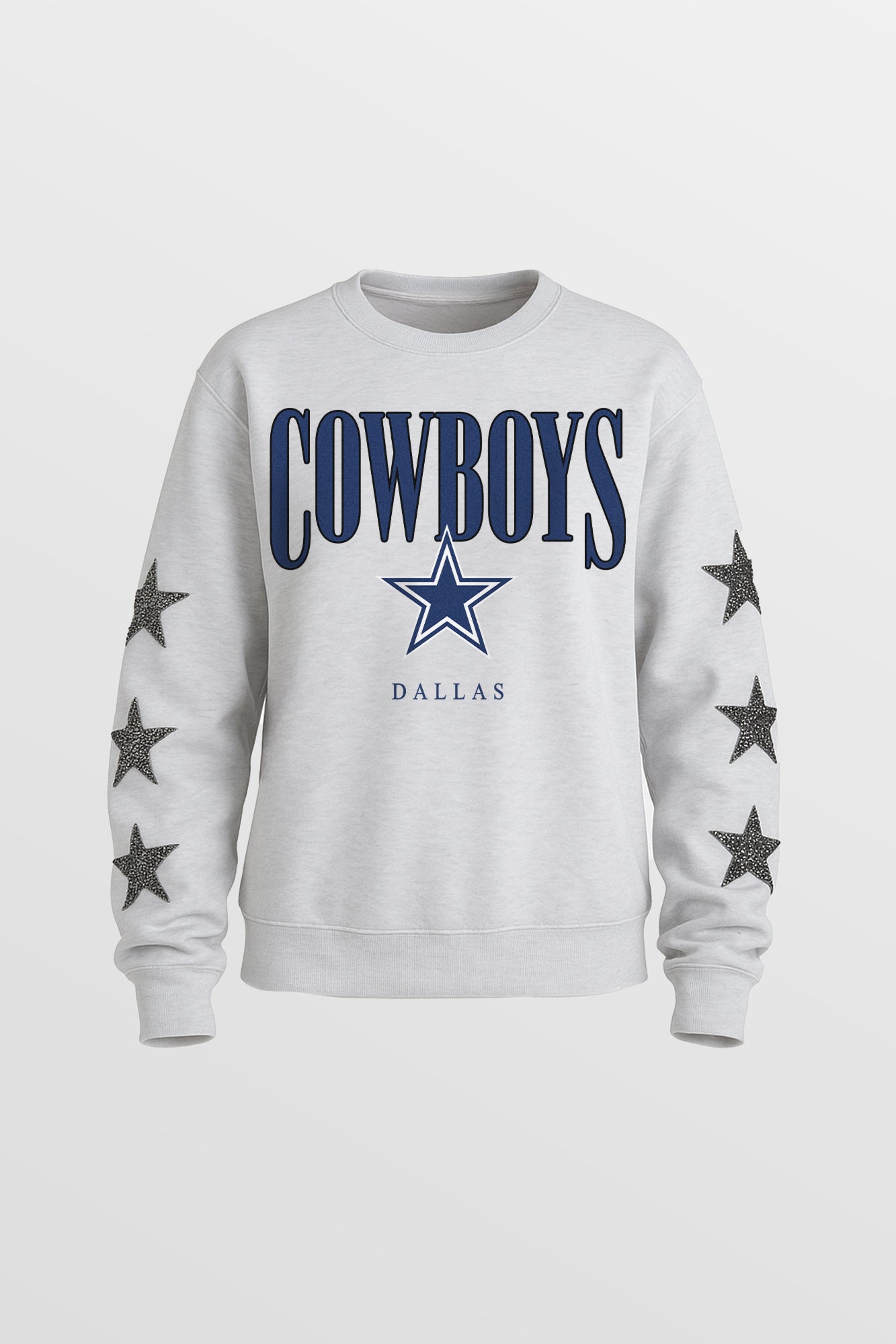 DALLAS COWBOYS BOLD PLAY STAR EMBELLISHED CREW SWEATSHIRT BY RANDI MAHOMES