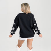 HOUSTON TEXANS PURE VICTORY STAR EMBELLISHED CREW SWEATSHIRT