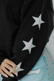 INDIANAPOLIS COLTS RADIANT ENERGY EMBELLISHED STAR SLEEVE CREWNECK PULLOVER IN BLACK