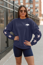 Navy NEVADA WOLF PACK Dedication Crewneck - Front View Styling | Gameday Couture - SOHO