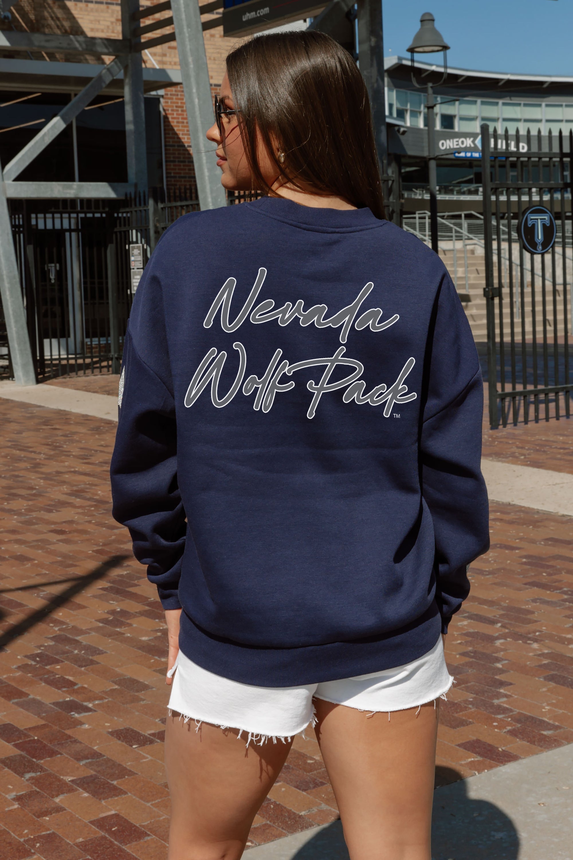 Navy NEVADA WOLF PACK Script Back Design - Game Day Look | Gameday Couture - SOHO