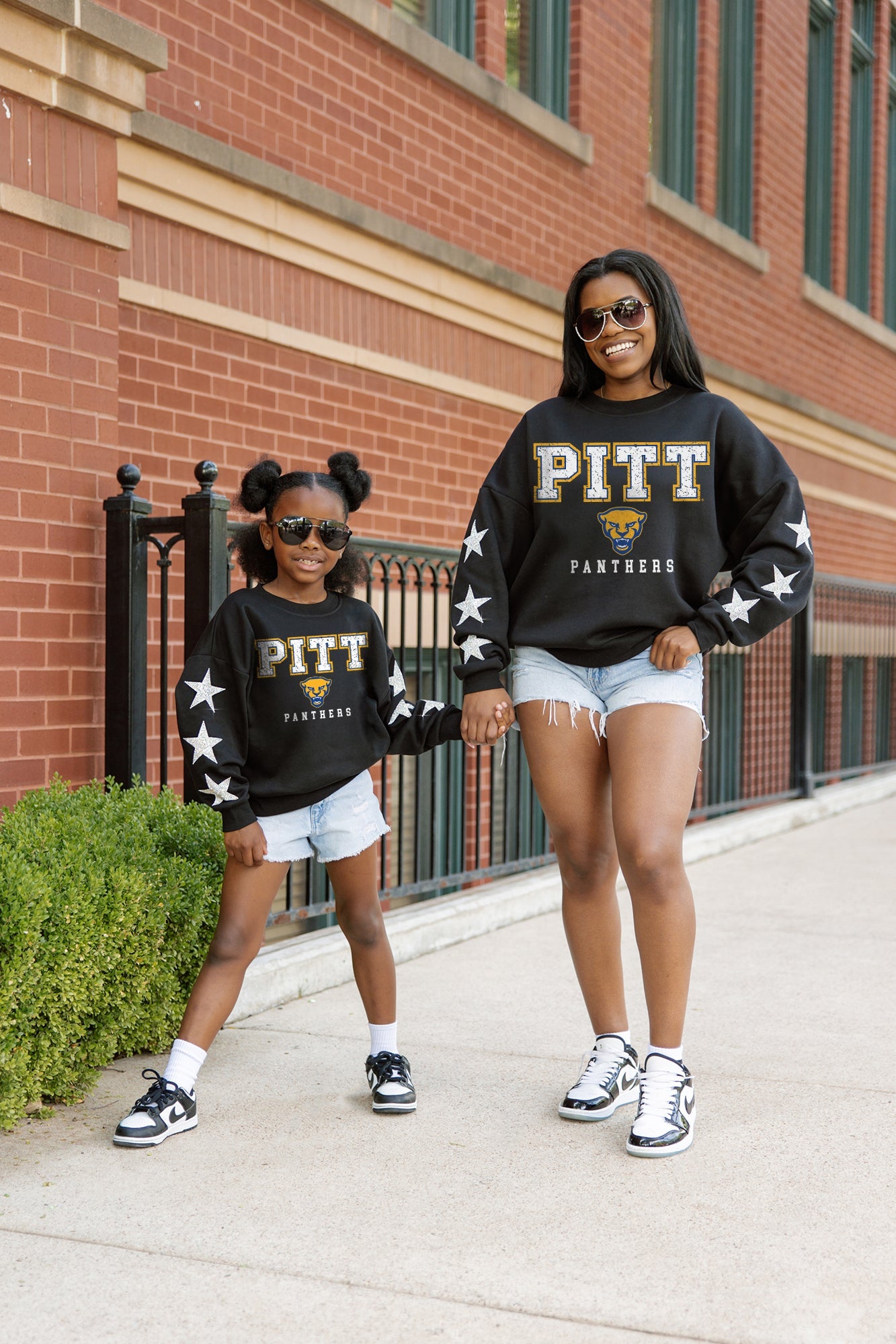 PITTSBURGH PANTHERS VELOCITY STAR EMBELLISHED CREW SWEATSHIRT