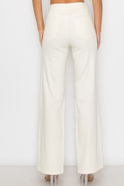 Ivory Claire Distressed Wide Leg Jeans - Back View | Gameday Couture - SOHO
