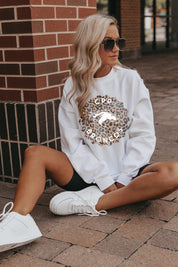 White Cal Poly Broncos Oversized Crew Sweatshirt - Lifestyle Styled Look | Gameday Couture - SOHO