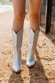 Silver Desert Dusk Western Boots - Front Walking View | Gameday Couture - SOHO