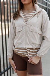 Stone Breezy Bliss Jacket - Front Zipper Detail | Gameday Couture - SOHO