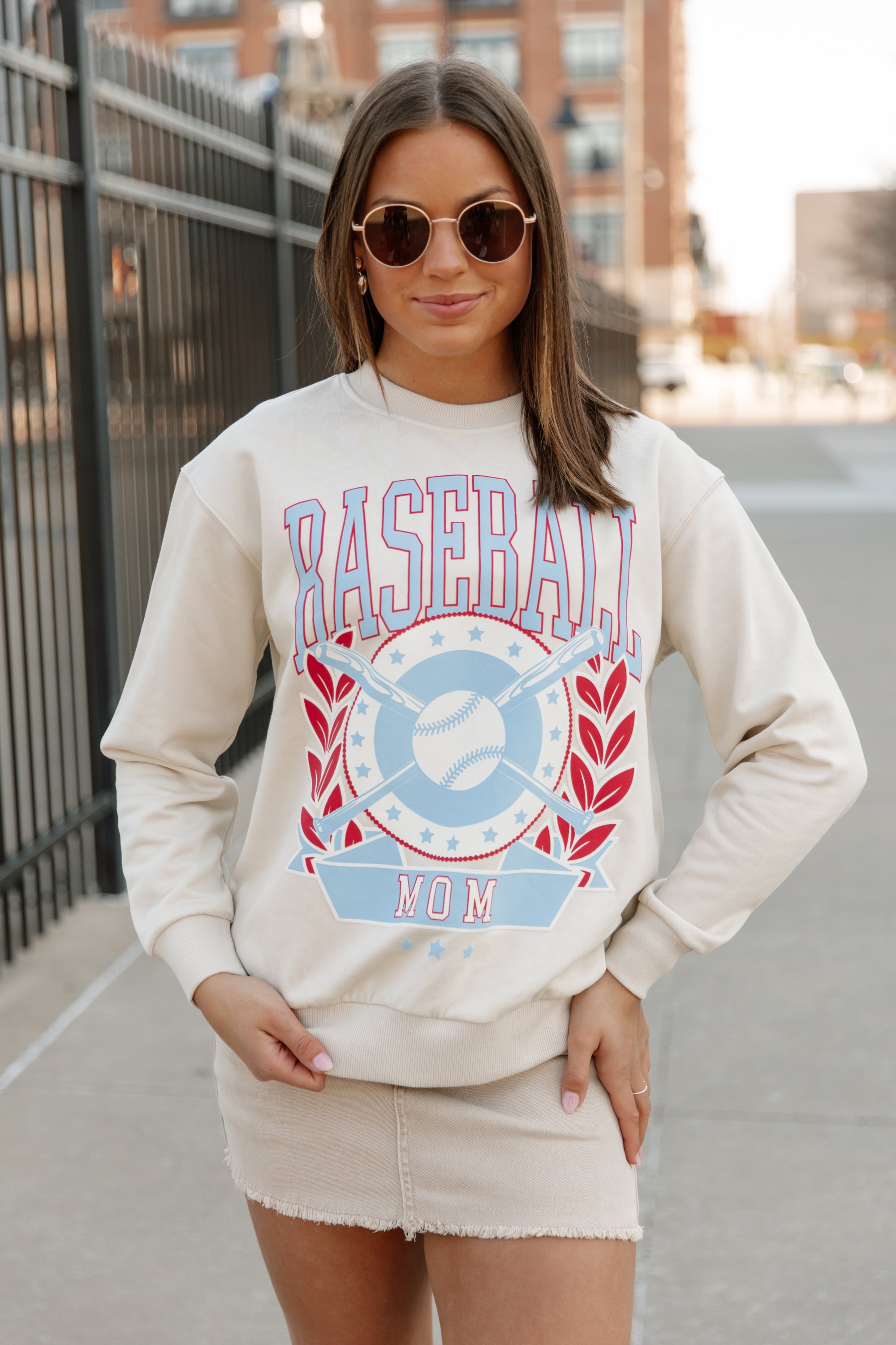Cream Baseball Babe Graphic Pullover - Front View Outdoor | Gameday Couture - SOHO
