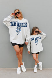 NORTH CAROLINA TAR HEELS BIG GOALS KIDS DROP SHOULDER LONG SLEEVE TEE WITH RIBBED NECKLINE AND CUFFS