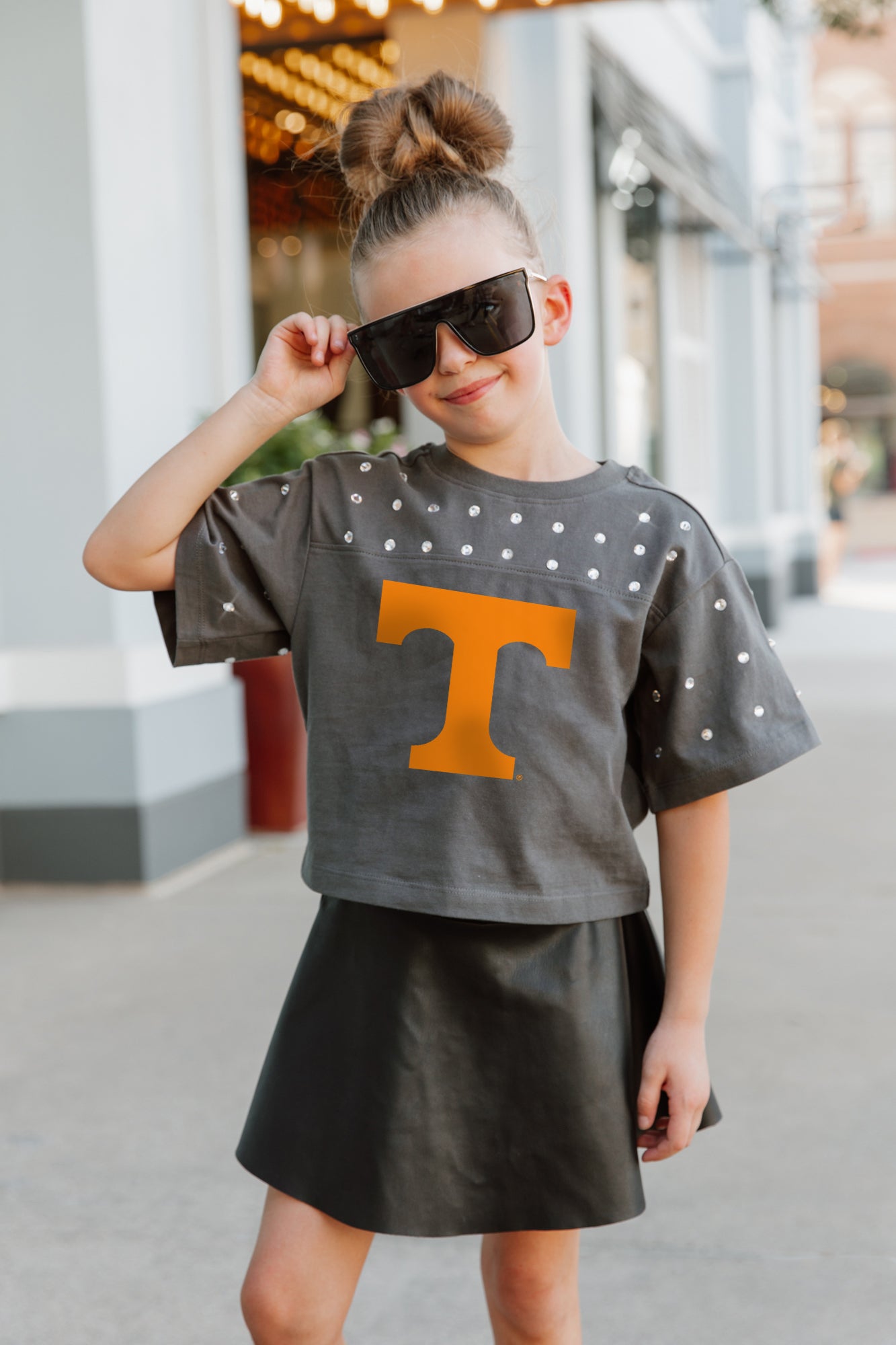 TENNESSEE VOLUNTEERS Making Moves Kid's Rhinestone Crop Tee