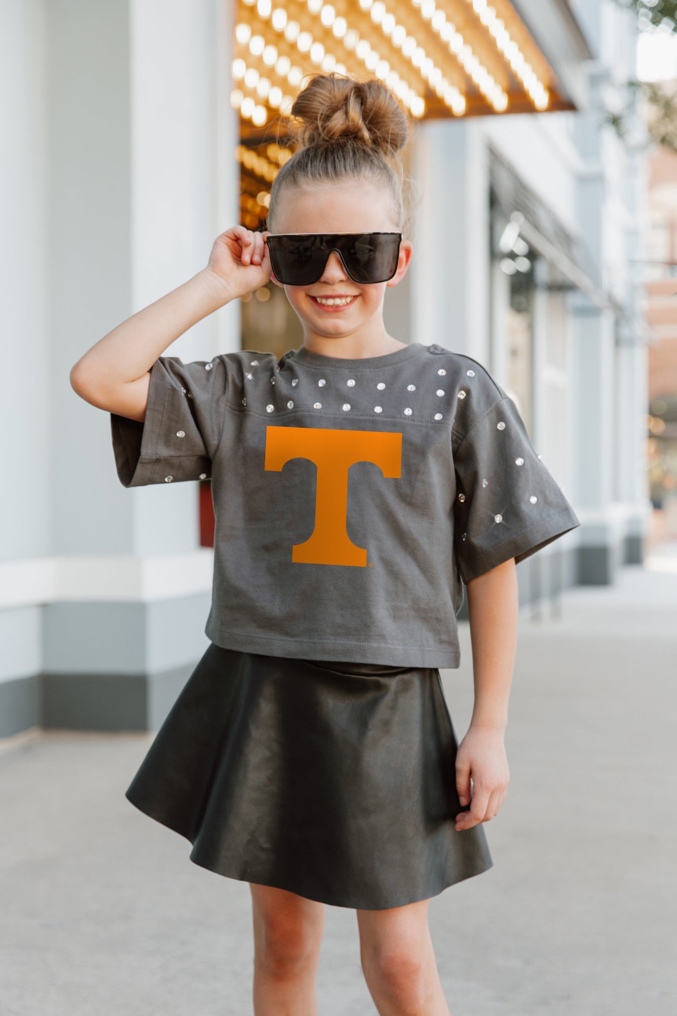 TENNESSEE VOLUNTEERS Making Moves Kid's Rhinestone Crop Tee