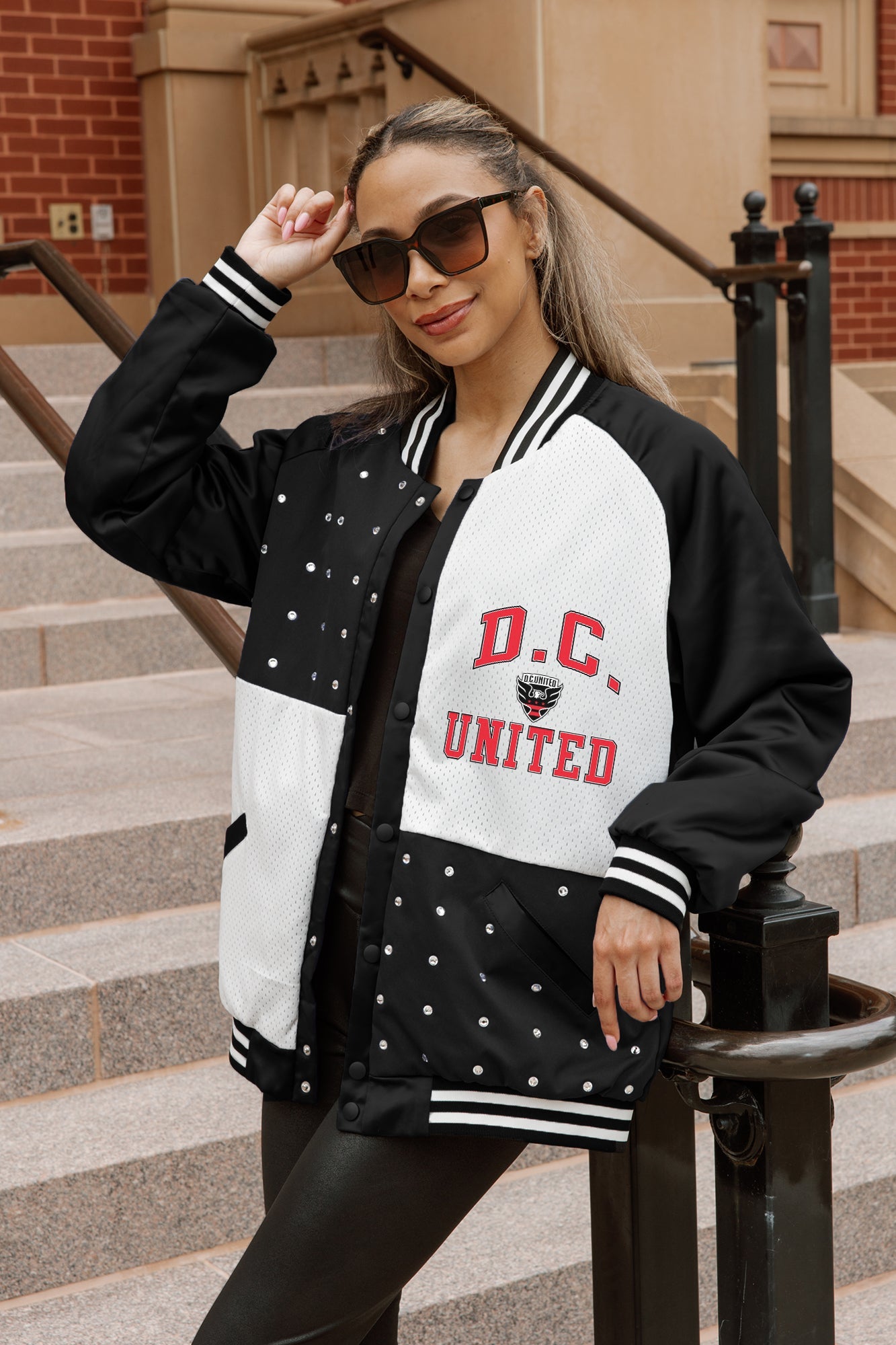 DC UNITED REFINED RIVALRY THROWBACK VARSITY BOMBER JACKET