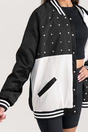 DUKE BLUE DEVILS INNER DRIVE THROWBACK VARSITY BOMBER JACKET
