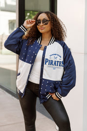 HAMPTON PIRATES INNER DRIVE THROWBACK VARSITY BOMBER JACKET