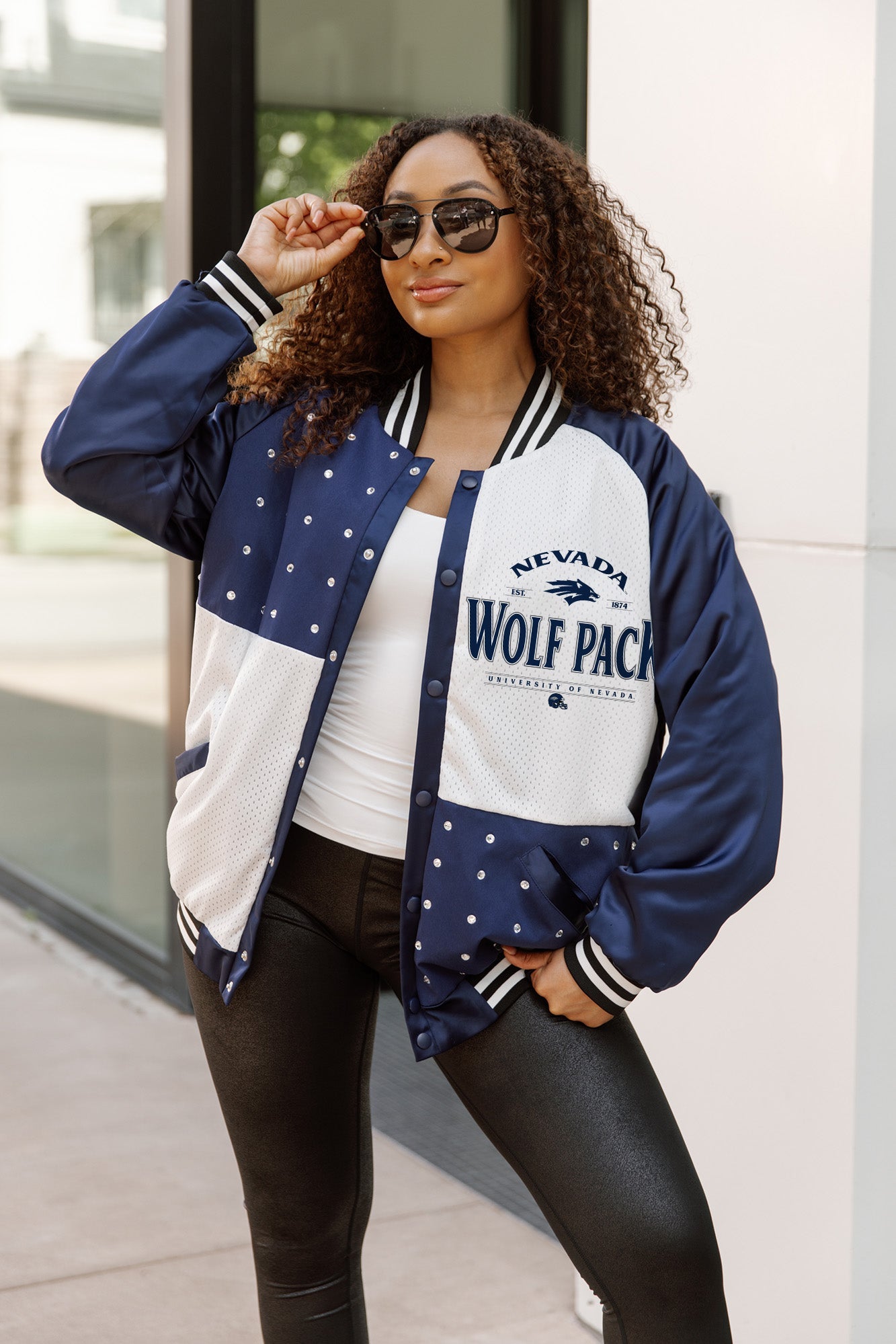 NEVADA WOLF PACK INNER DRIVE THROWBACK VARSITY BOMBER JACKET