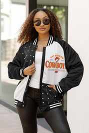OKLAHOMA STATE COWBOYS INNER DRIVE THROWBACK VARSITY BOMBER JACKET