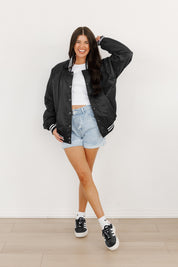 PURDUE BOILERMAKERS CHAMPION'S CLUB SPORT STRIPE VARSITY JACKET BY MADI PREWETT TROUTT