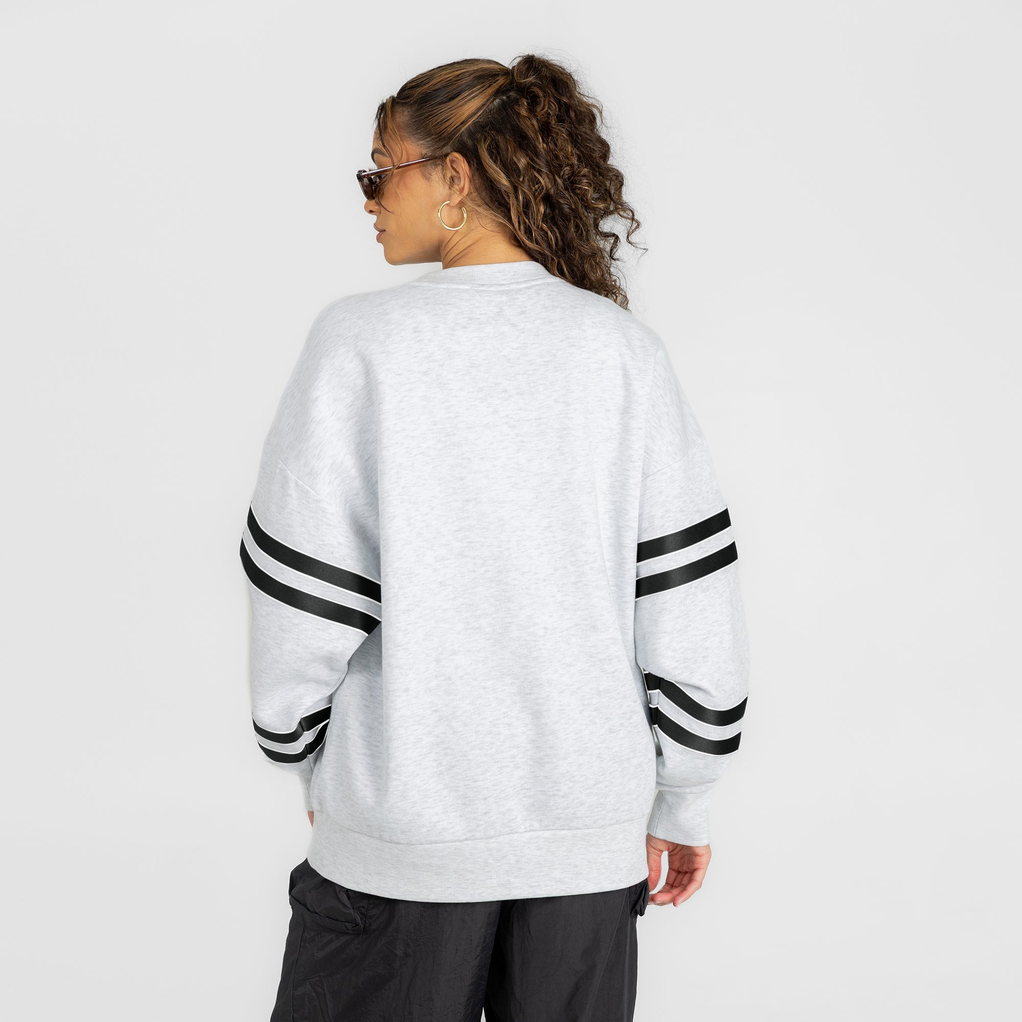 LSU TIGERS STADIUM STRIPES STRIPE SLEEVE CREWNECK SWEATSHIRT