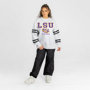 LSU TIGERS STADIUM STRIPES STRIPE SLEEVE CREWNECK SWEATSHIRT