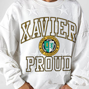 XAVIER UNIVERSITY OF LOUISIANA GOLD BIG PLAY ENERGY EMBOSSED STAR CREWNECK