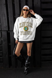 XAVIER UNIVERSITY OF LOUISIANA GOLD BIG PLAY ENERGY EMBOSSED STAR CREWNECK