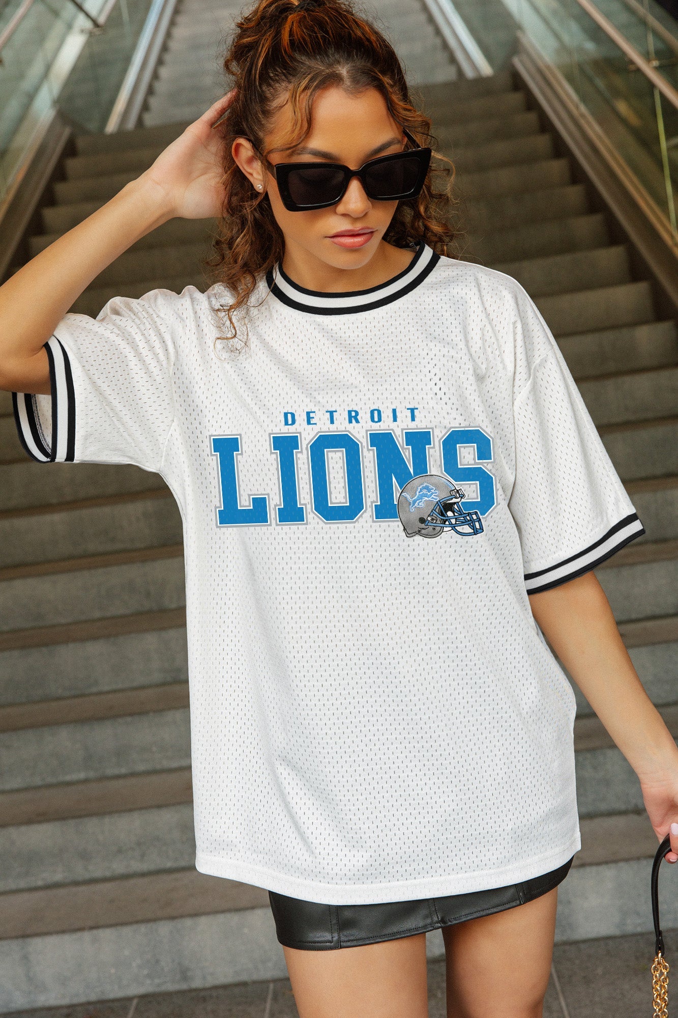 DETROIT LIONS BELIEVE THE HYPE CREWNECK FASHION JERSEY