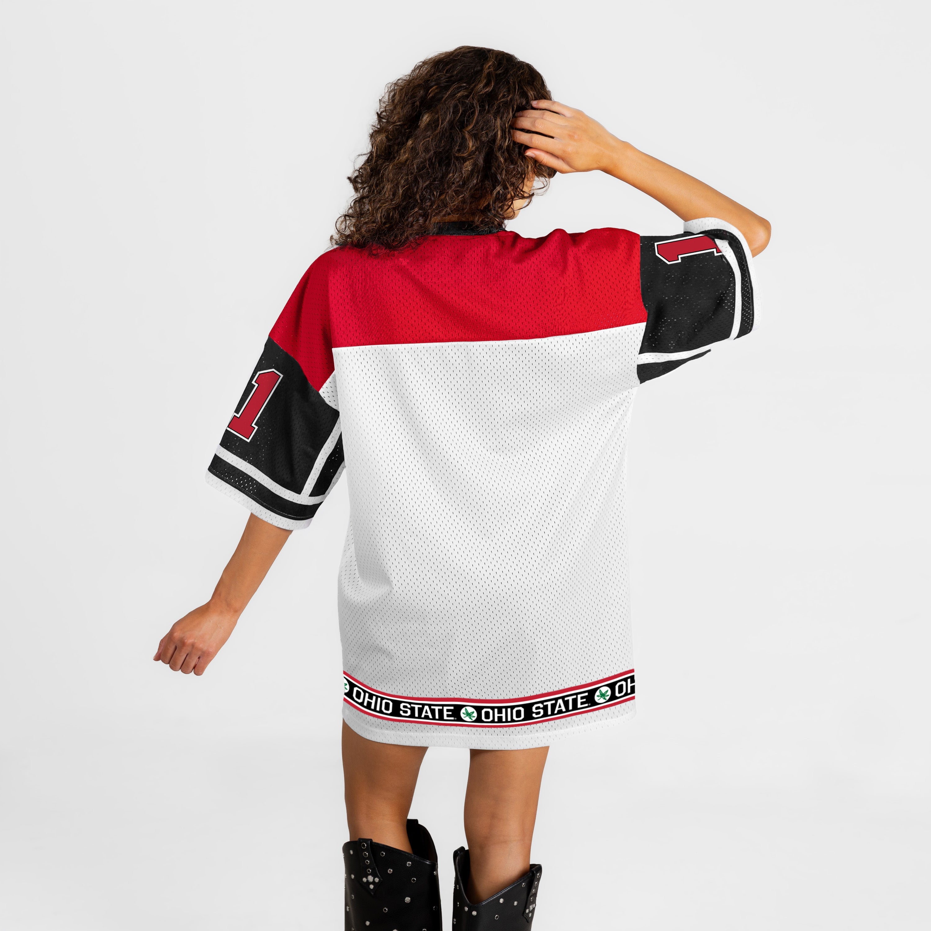 OHIO STATE BUCKEYES HUSTLE MODE V-NECK FASHION JERSEY DRESS