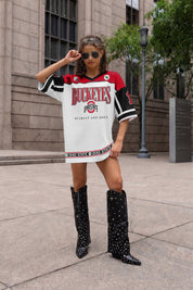 OHIO STATE BUCKEYES HUSTLE MODE V-NECK FASHION JERSEY DRESS