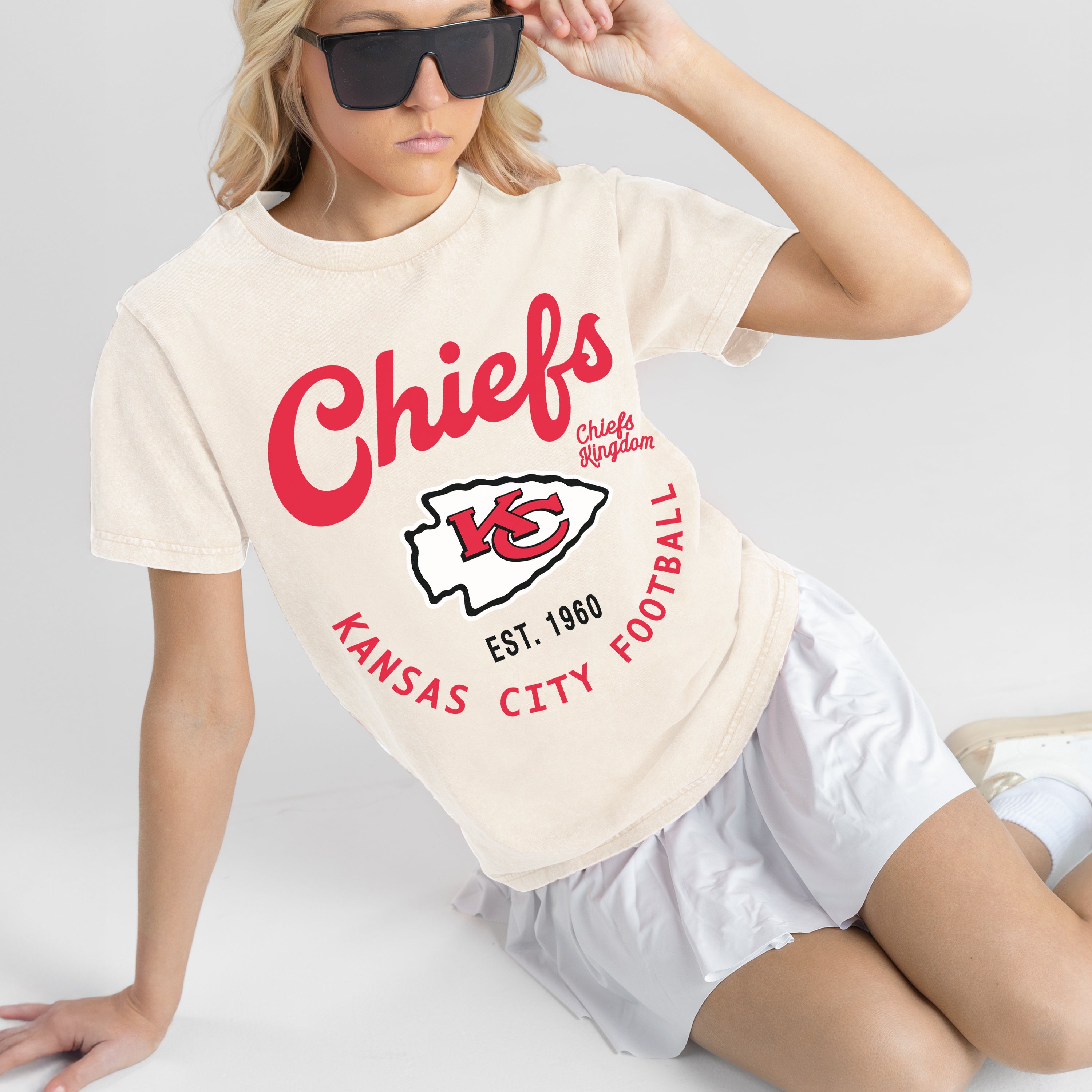 KANSAS CITY CHIEFS YOU KNOW OUR NAME CLASSIC FIT COTTON BLEND CREWNECK TEE