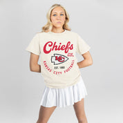 KANSAS CITY CHIEFS YOU KNOW OUR NAME CLASSIC FIT COTTON BLEND CREWNECK TEE