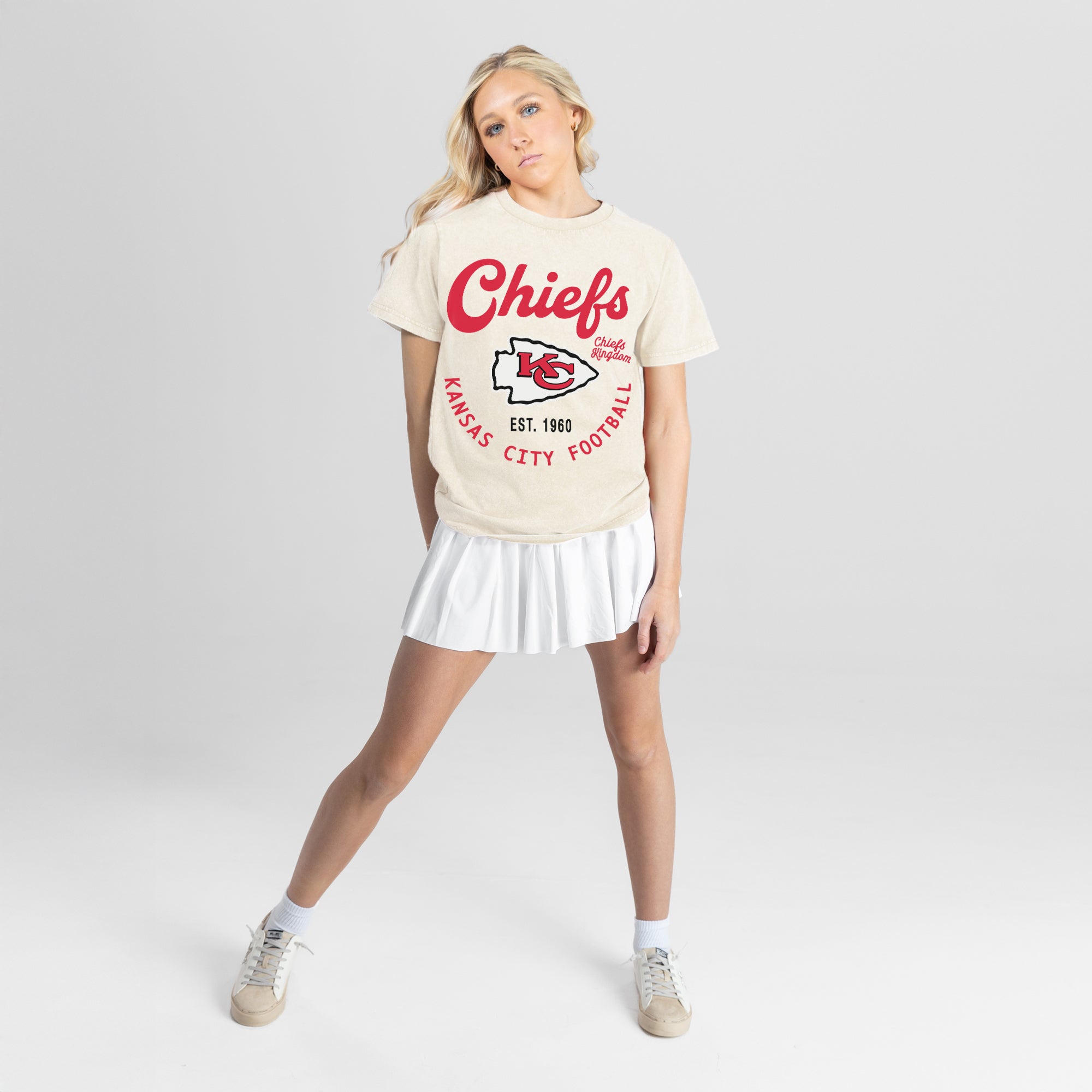 KANSAS CITY CHIEFS YOU KNOW OUR NAME CLASSIC FIT COTTON BLEND CREWNECK TEE