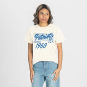 NEW ENGLAND PATRIOTS OLD SCHOOL CLASSIC FIT COTTON BLEND CREWNECK TEE