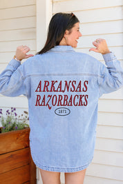 ARKANSAS RAZORBACKS OVERSIZED DENIM JACKET
