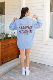 ARKANSAS RAZORBACKS OVERSIZED DENIM JACKET
