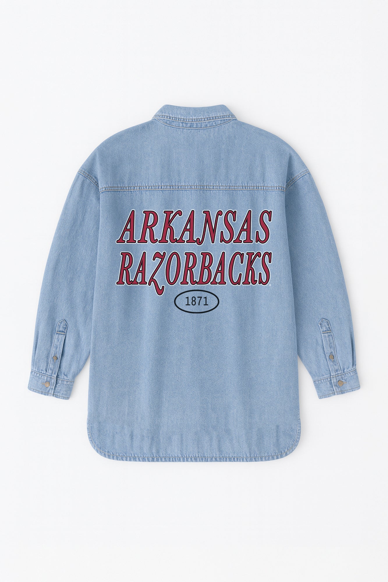 ARKANSAS RAZORBACKS OVERSIZED DENIM JACKET