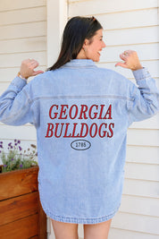 GEORGIA BULLDOGS OVERSIZED DENIM JACKET