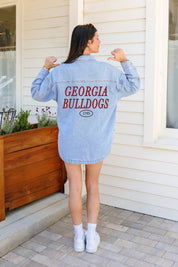 GEORGIA BULLDOGS OVERSIZED DENIM JACKET