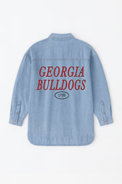 GEORGIA BULLDOGS OVERSIZED DENIM JACKET