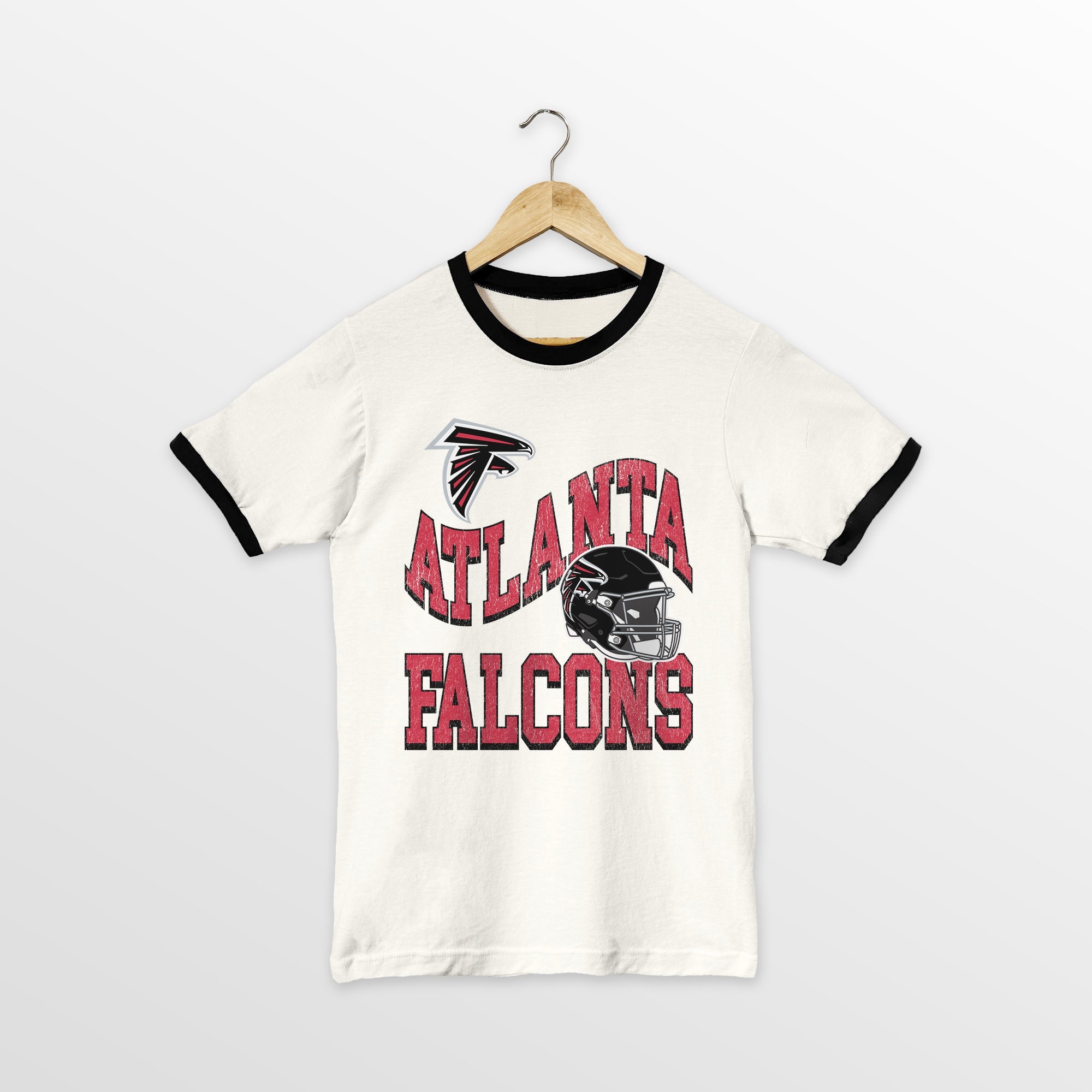 ATLANTA FALCONS HARD EARNED VINTAGE RINGER TEE