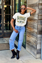 GREEN BAY PACKERS SWIFT STRIKE VINTAGE RINGER TEE