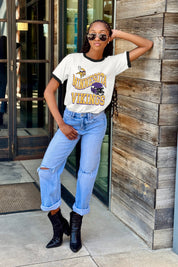 MINNESOTA VIKINGS HARD EARNED VINTAGE RINGER TEE