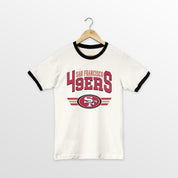 SAN FRANCISCO 49ERS SWIFT STRIKE VINTAGE RINGER TEE